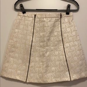 TARGET White Jacquard Mini Skirt Double Zipper